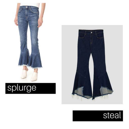 shopbop.com; zara.com, Zara Flared Jeans with Seams