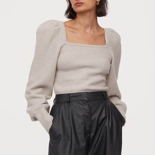 hm.com, H&M Puff-Sleeved Sweater