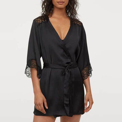 hm.com, H&M Satin And Lace Kimono