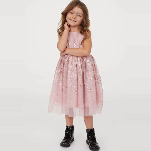 hm.com, H&M Sequined Tulle Dress