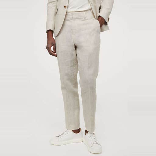hm.com, H&M Slim Fit Linen Suit Pants