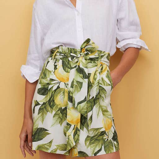 hm.com, H&M Tie-Belt Shorts