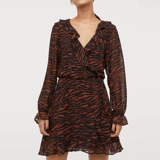 hm.com, H&M Wrap Dress with Ruffles