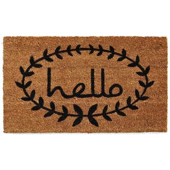Home & More Calico Hello Doormat