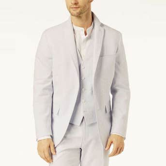 INC International Concepts Slim-Fit Stretch Seersucker Blazer