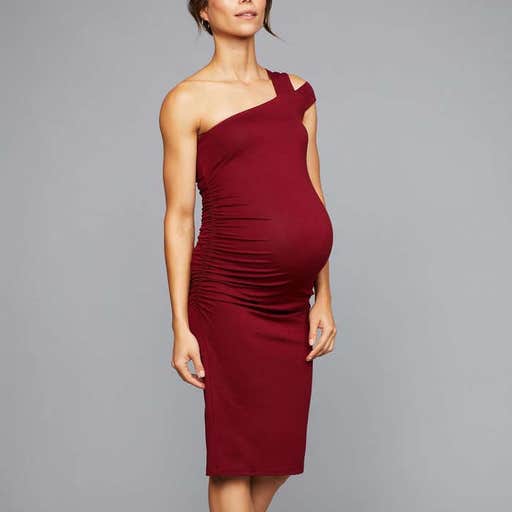 apeainthepod.com, Isabella Oliver One Shoulder Maternity Dress
