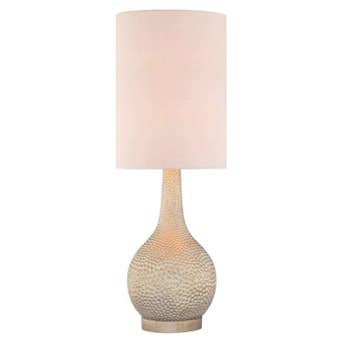JAlexander Lighting 'Champagne Silver' Hammered Metal Table Lamp