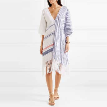 Jaline Maggie Macrame-Trimmed Cotton Poncho