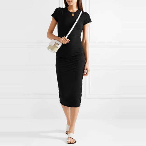 net-a-porter.com, James Perse Ruched Stretch Cotton Midi Jersey Dress
