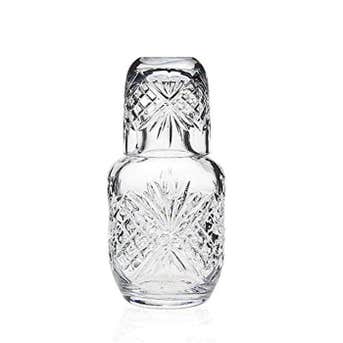 James Scott Crystal Bedside Night Carafe with Tumbler Glass