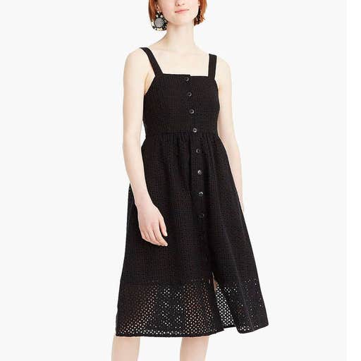 jcrew.com, J.Crew Classic Button-Front Midi Sundress