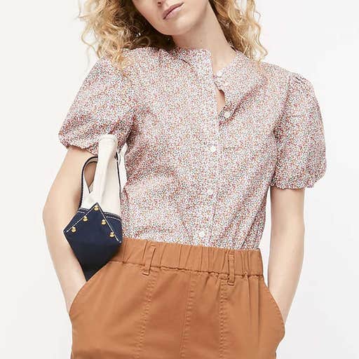 jcrew.com, J.Crew Classic-Fit Short Puff-Sleeve Top In Liberty Eloise Floral