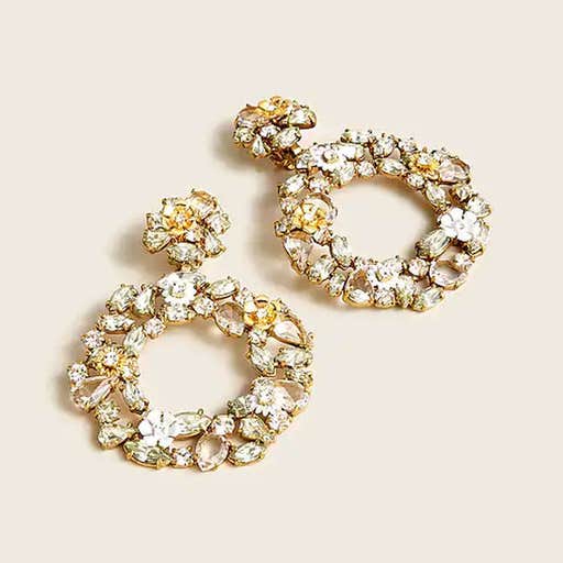 jcrew.com, J.Crew Colorful Floral Hoop Earrings