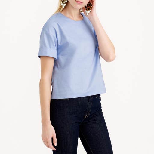 jcrew.com, J.Crew Cotton Oxford Cloth Cropped Top