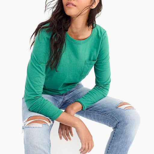 jcrew.com, J.Crew Essential Long-Sleeve Pocket T-Shirt