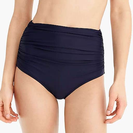 jcrew.com, J.Crew High-Waisted Ruched Bikini Bottom