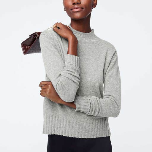 jcrew.com, J.Crew Long-Sleeve Everyday Cashmere Mockneck Sweater