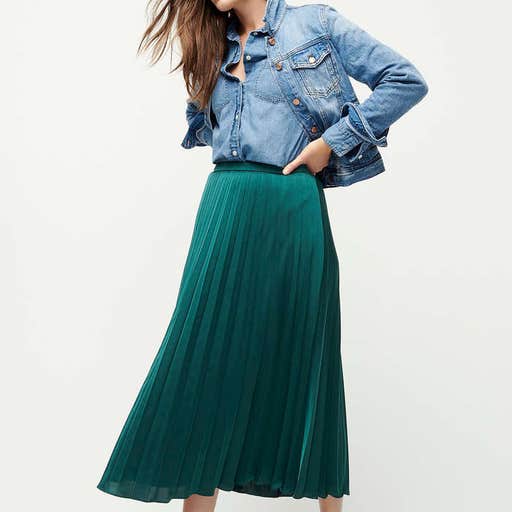 jcrew.com, J.Crew Pleated Midi Skirt