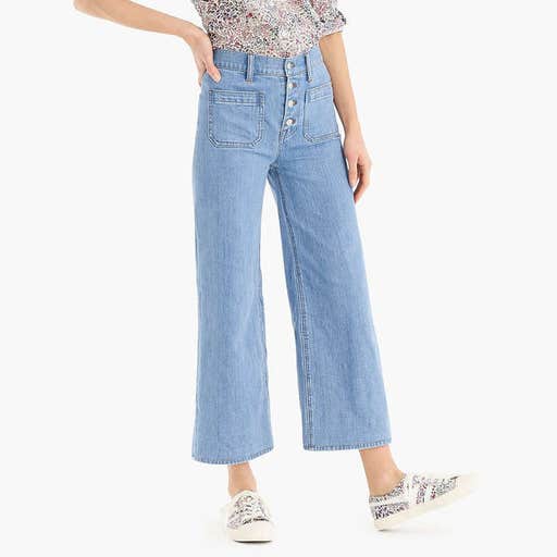 jcrew.com, J.Crew Point Sur Wide-Leg Crop Jean