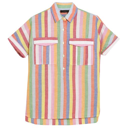 jcrew.com, J.Crew Short-Sleeve Popover Shirt In Candy Stripe