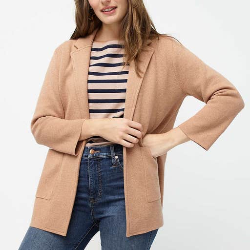 jcrew.com, J.Crew Sophie Open-Front Sweater Blazer