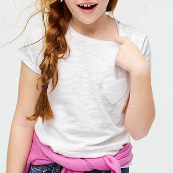 J.Crew T-Shirt With Heart-Shaped Pocket