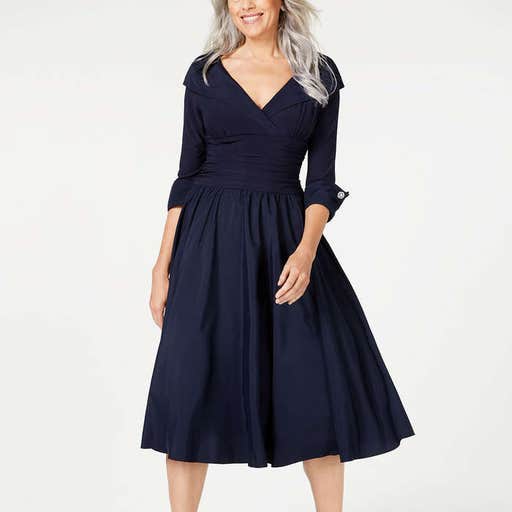 macys.com, Jessica Howard Portrait-Collar A-Line Dress
