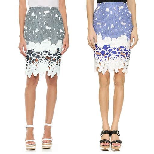 shopbop.com, J.O.A. Floral Laser Skirt