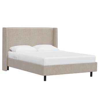 Joss & Main Queen Zuma Navy Charlotte Upholstered Low Profile Platform Bed