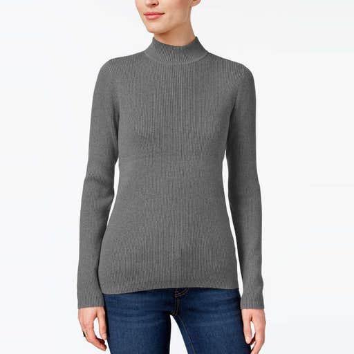 macys.com, Karen Scott Cotton Ribbed Turtleneck Top