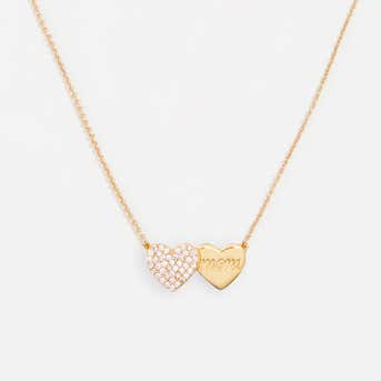 Kate Spade Mom Knows Best Pave Heart Pendant Necklace