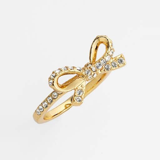 nordstrom.com, Kate Spade New York 'Skinny Mini' Pavé Bow Ring