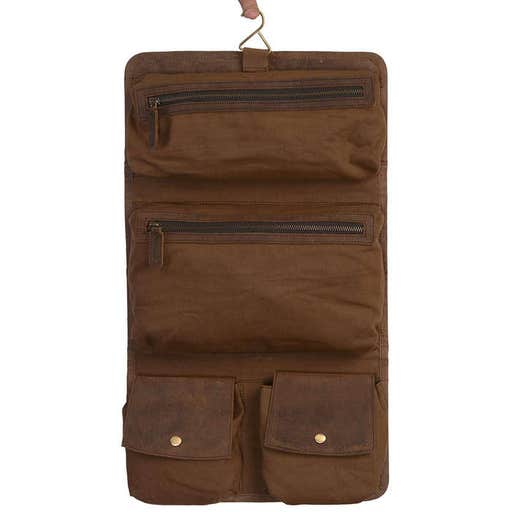 amazon.com, KomalC Genuine Buffalo Leather Hanging Toiletry Bag