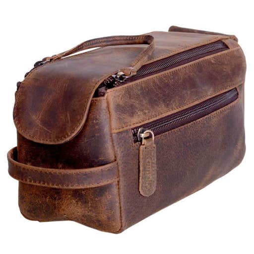 amazon.com, KomalC Genuine Buffalo Leather Unisex Toiletry Bag