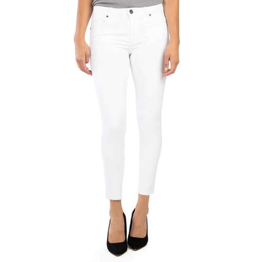 nordstrom.com, Kut From The Kloth Donna High Waist Raw Hem Ankle Skinny Jeans In Optic White