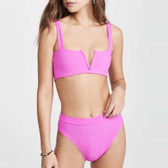 L Space Lee Lee Ribbed Bikini Top And French Cut Swim Briefs