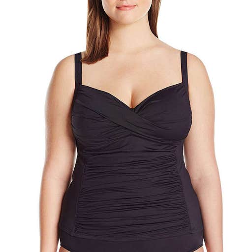 amazon.com, La Blanca Plus Size Twist-Front Ruched Tankini Top