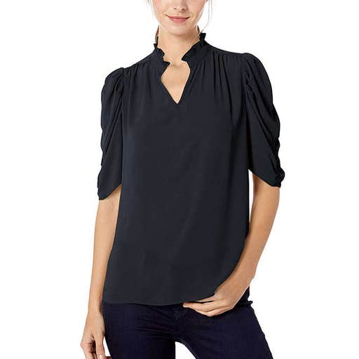 amazon.com, Lark & Ro Half Sleeve Ruffle Neck Woven Blouse