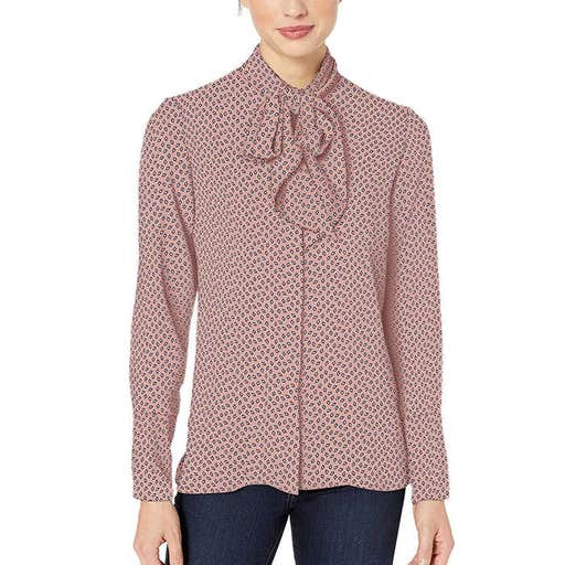 amazon.com, Lark & Ro Long Sleeve Tie Neck Blouse