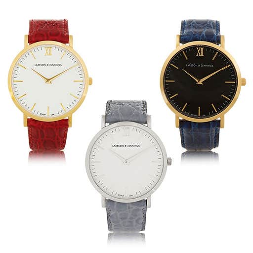 net-a-porter.com, Larsson and Jennings Croc-Effect Leather and Gold-Plated Watch