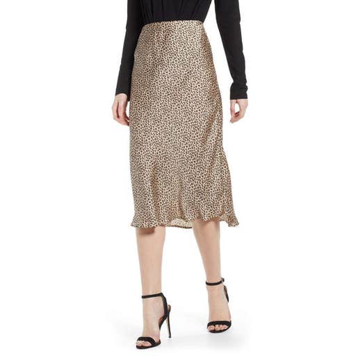 nordstrom.com, Leith Satin Midi Skirt