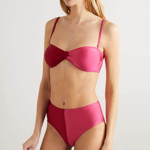 net-a-porter.com, Leslie Amon Thea Two-Tone Bandeau Bikini