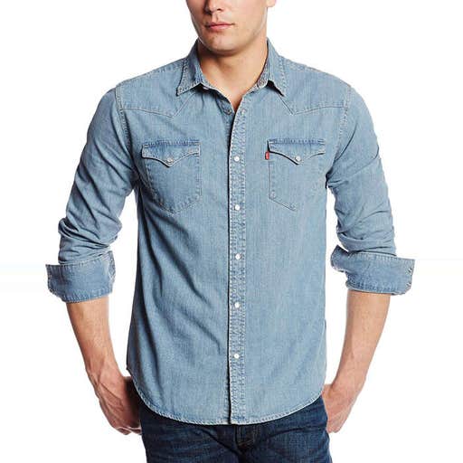 amazon.com, Levi's Standard Barstow Denim Western Snap-Up Shirt