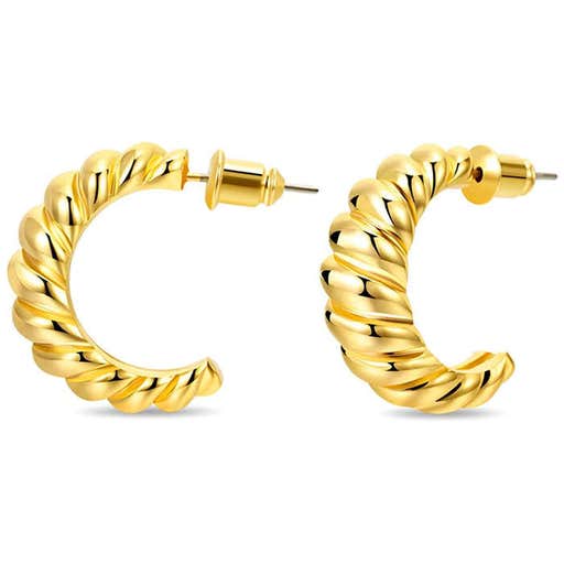 amazon.com, Lilie&White Twisited Gold Chunky Hoop Earrings