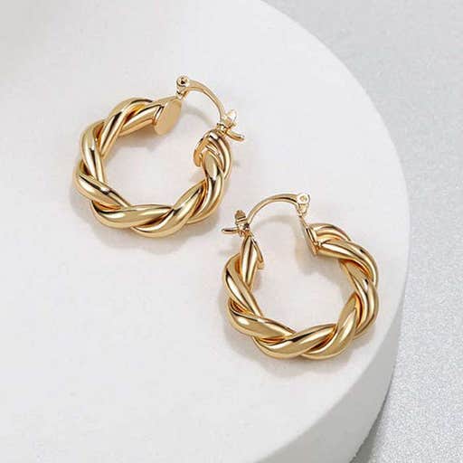 amazon.com, Lilie&White Twisted Gold Chunky Hoop Earrings