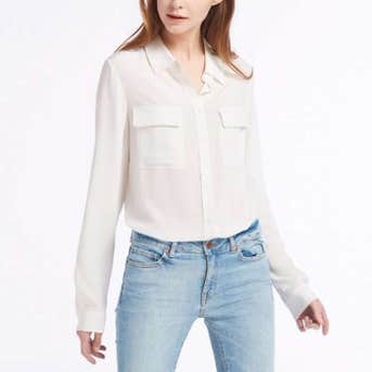 LilySilk Basic Box Pleated Silk Shirt