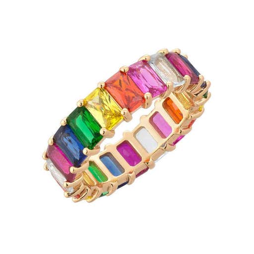 amazon.com, Lingdong Rainbow Baguette Ring