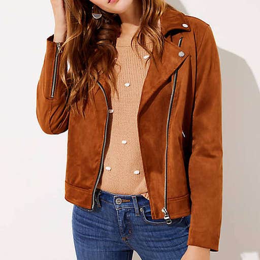 loft.com, Loft Faux Suede Moto Jacket