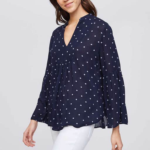loft.com, Loft Geo Dot Split Neck Swing Top
