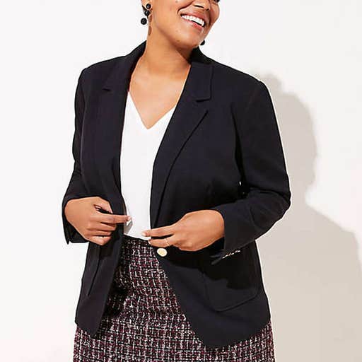 loft.com, Loft Plus Knit Pocket Blazer